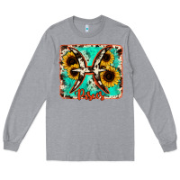 Heather Grey pisces turquoise cowhide Long Sleeve Tee - RanaPortraitStore