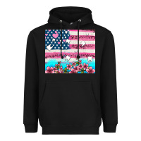 Black american flag and teeth with flowers Heavyweight Hoodie - AdoDesignShop