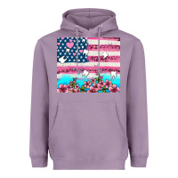 Lavender american flag and teeth with flowers Heavyweight Hoodie - AdoDesignShop