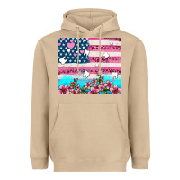 Mushroom american flag and teeth with flowers Heavyweight Hoodie - AdoDesignShop