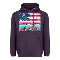 Plum american flag and teeth with flowers Heavyweight Hoodie - AdoDesignShop