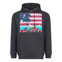 Smoke american flag and teeth with flowers Heavyweight Hoodie - AdoDesignShop