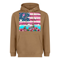 Toasted Coconut american flag and teeth with flowers Heavyweight Hoodie - AdoDesignShop