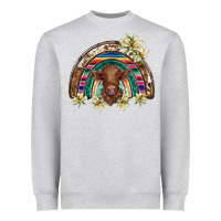 Heather Grey scottish calf rainbow Heavyweight Sweatshirt - BarkalooDesign