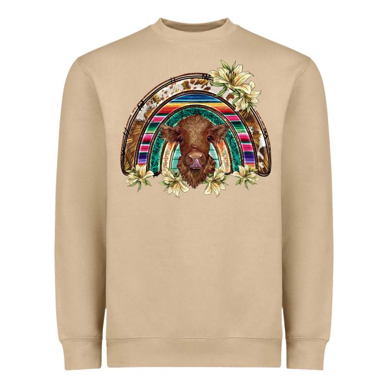Scottish Calf Rainbow Heavyweight Sweatshirt by BarkalooDesign | Teevron
