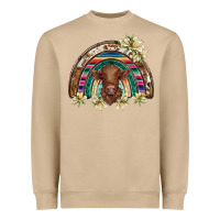 Mushroom scottish calf rainbow Heavyweight Sweatshirt - BarkalooDesign