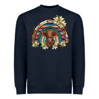 Navy scottish calf rainbow Heavyweight Sweatshirt - BarkalooDesign