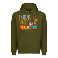 Army Green i love fall most of fall Premium Hoodie - CowhideDigitalArt