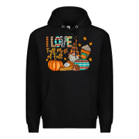 Black i love fall most of fall Premium Hoodie - CowhideDigitalArt