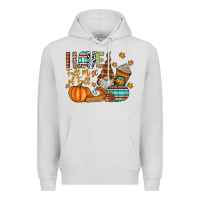 Dove Grey i love fall most of fall Premium Hoodie - CowhideDigitalArt