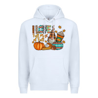 White i love fall most of fall Premium Hoodie - CowhideDigitalArt