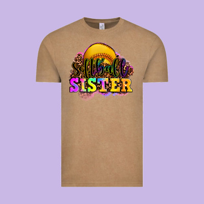 Softball Sister Vintage Tee Designed By Oliviacreatesart