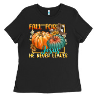 Black fall for jesus he never fails Ladies Tee - CowGirlArtShop