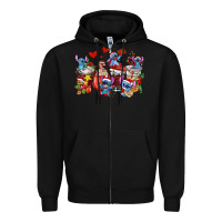 Black christmas stitch coffee cups Zipper Hoodie - AdoDesignShop