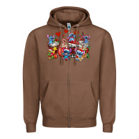Chestnut christmas stitch coffee cups Zipper Hoodie - AdoDesignShop