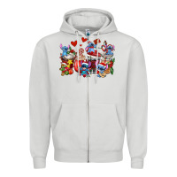 Dove Grey christmas stitch coffee cups Zipper Hoodie - AdoDesignShop