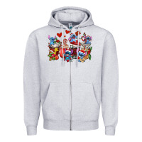 Heather Grey christmas stitch coffee cups Zipper Hoodie - AdoDesignShop