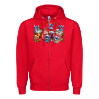 Red christmas stitch coffee cups Zipper Hoodie - AdoDesignShop