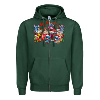 Sports Green christmas stitch coffee cups Zipper Hoodie - AdoDesignShop