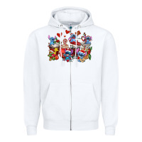 White christmas stitch coffee cups Zipper Hoodie - AdoDesignShop
