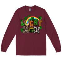 Burgundy lucky mom St. Patricks Day Long Sleeve Tee - FaDigitalArtStudio