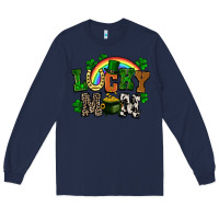 Navy lucky mom St. Patricks Day Long Sleeve Tee - FaDigitalArtStudio