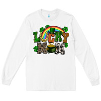 White lucky mom St. Patricks Day Long Sleeve Tee - FaDigitalArtStudio