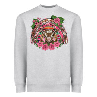 Heather Grey pink floral baby goat rainbow Heavyweight Sweatshirt - BarkalooDesign