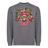 Storm pink floral baby goat rainbow Heavyweight Sweatshirt - BarkalooDesign