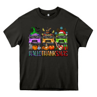 Asphalt hallothanksmas school bus Heavy Core Tee - texasbilliewilder