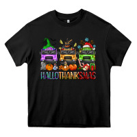 Black hallothanksmas school bus Heavy Core Tee - texasbilliewilder