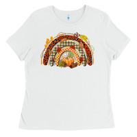 White fall rainbow Ladies Tee - CowGirlArtShop