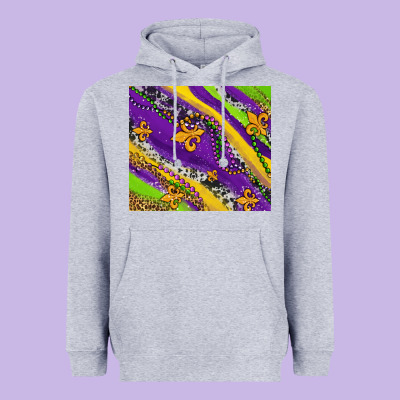 Mardi Gras Fleur Delis Leopard And Cowhide Heavyweight Hoodie Designed By Adodesignshop