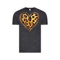 Vintage Black gold glitter leopard heart Vintage Tee - Jasminsmagicworld