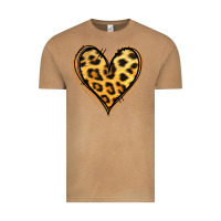 Gold Glitter Leopard Heart Vintage Tee | Teevron