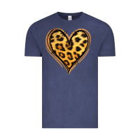 Vintage Denim gold glitter leopard heart Vintage Tee - Jasminsmagicworld