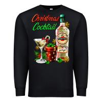 Black christmas cocktail martini and gift Premium Sweatshirt - AdoDesignShop