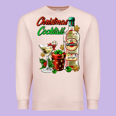 Christmas Cocktail Martini And Gift Premium Sweatshirt Designed By Adodesignshop