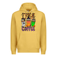 Antique Gold trick or coffee Premium Hoodie - CowhideDigitalArt