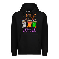Black trick or coffee Premium Hoodie - CowhideDigitalArt