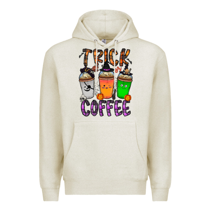 Trick Or Coffee Premium Hoodie by CowhideDigitalArt | Teevron