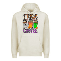 Oatmeal Heather trick or coffee Premium Hoodie - CowhideDigitalArt