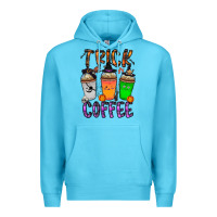 Ocean Blue trick or coffee Premium Hoodie - CowhideDigitalArt