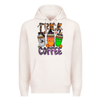 Pale Pink trick or coffee Premium Hoodie - CowhideDigitalArt