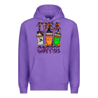 Purple trick or coffee Premium Hoodie - CowhideDigitalArt