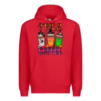 Red trick or coffee Premium Hoodie - CowhideDigitalArt