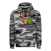 Slate Camo trick or coffee Premium Hoodie - CowhideDigitalArt