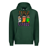 Sports Green trick or coffee Premium Hoodie - CowhideDigitalArt