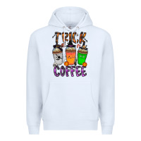 White trick or coffee Premium Hoodie - CowhideDigitalArt