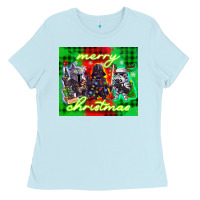 Baby Blue merry christmas gnomies Ladies Tee - CowGirlArtShop